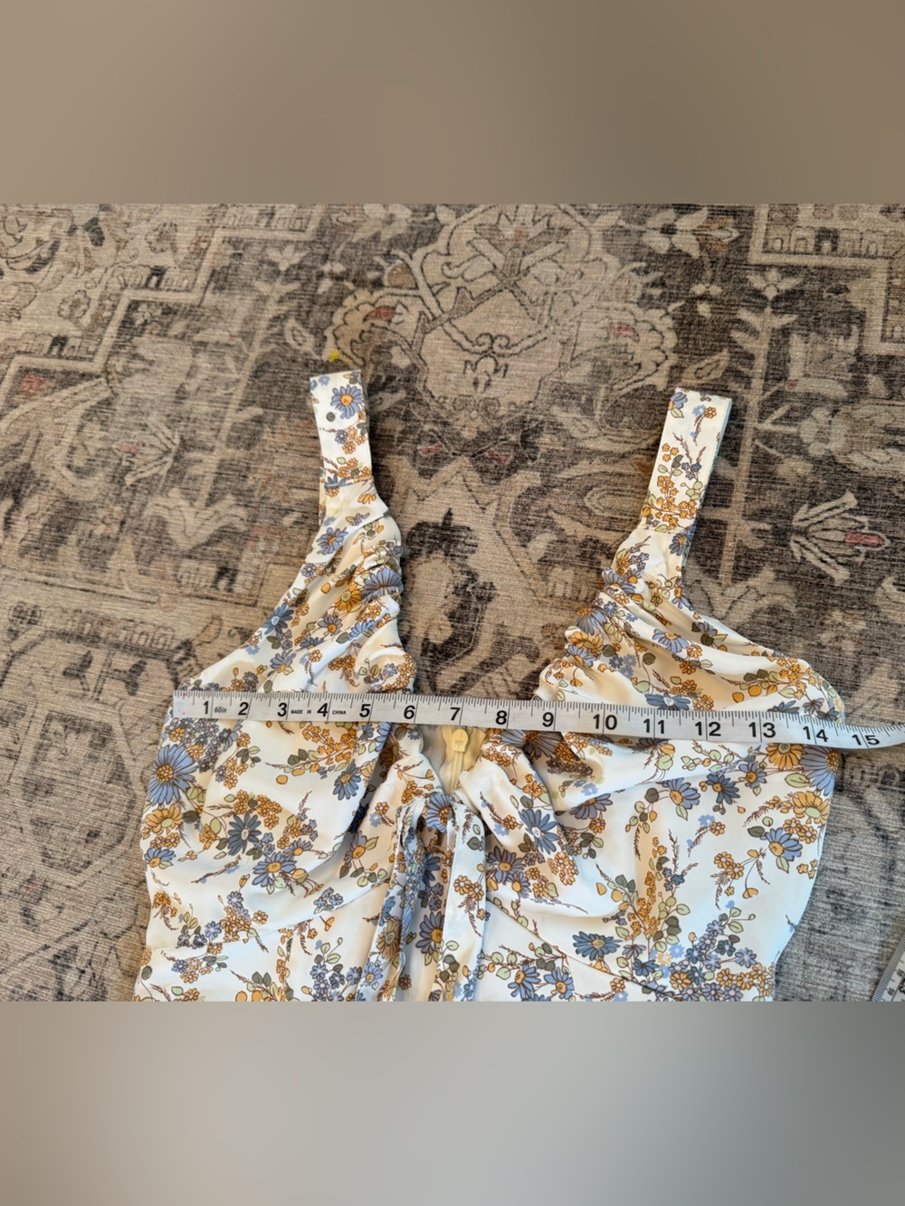 Abercrombie & Fitch Floral Tie Front Midi Dress | Cottagecore, Size SP - Picture 8 of 11
